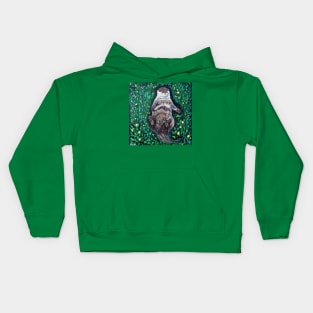 Relaxed River Otter Painting Kids Hoodie